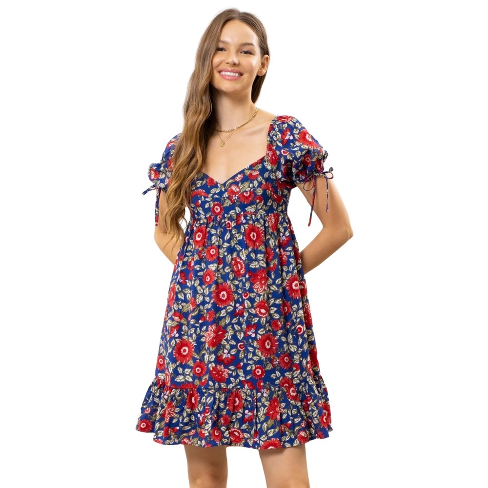 Blu Pepper Red and Blue Ruffled Tiered Sundress
